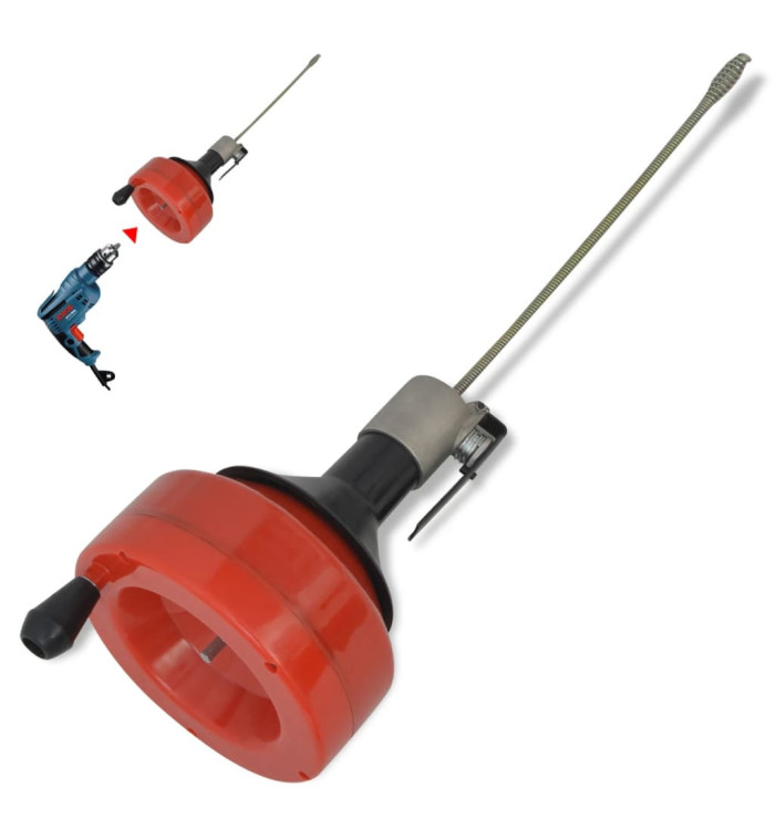 Nettoyeur manuel / actionné par perceuse de canalisation 8 m | Mobilier & Déco