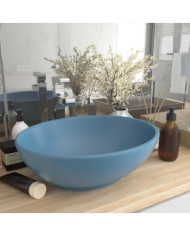 Lavabo ovale de luxe Bleu clair mat 40x33 cm Céramique | Mobilier & Déco