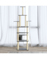 Arbre à chat avec griffoirs en sisal Gris clair 183 cm | Mobilier & Déco