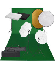 Kit de studio photo avec éclairage toile de fond et réflecteur | Mobilier & Déco