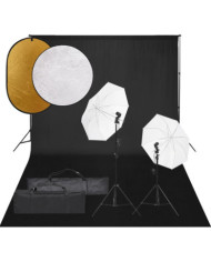 Kit de studio photo avec éclairage toile de fond et réflecteur | Mobilier & Déco