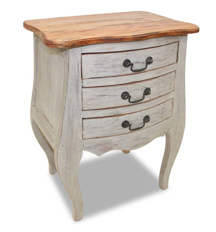 Table de chevet bois d'acajou massif 48x35x64 cm | Mobilier & Déco