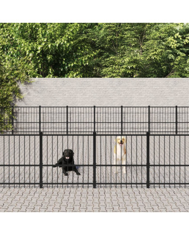 Chenil d'extérieur pour chiens Acier 60,22 m² | Mobilier & Déco