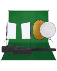 Kit de studio photo avec éclairage toile de fond et réflecteur | Mobilier & Déco