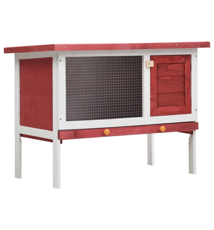 Clapier d'extérieur 1 niveau Rouge Bois | Mobilier & Déco