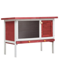 Clapier d'extérieur 1 niveau Rouge Bois | Mobilier & Déco