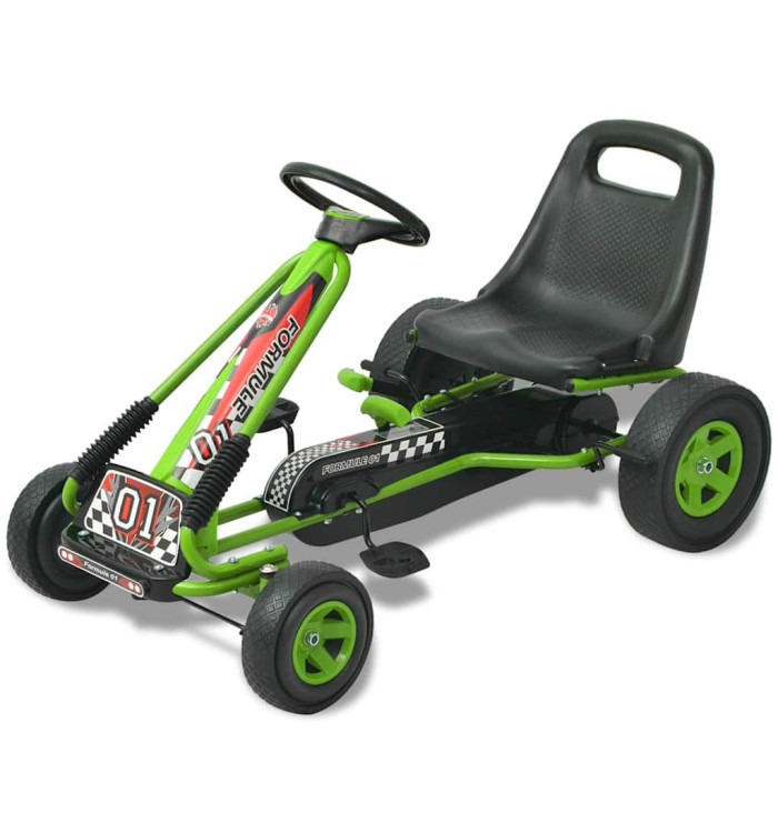 Kart à pédale avec siège ajustable Vert | Mobilier & Déco