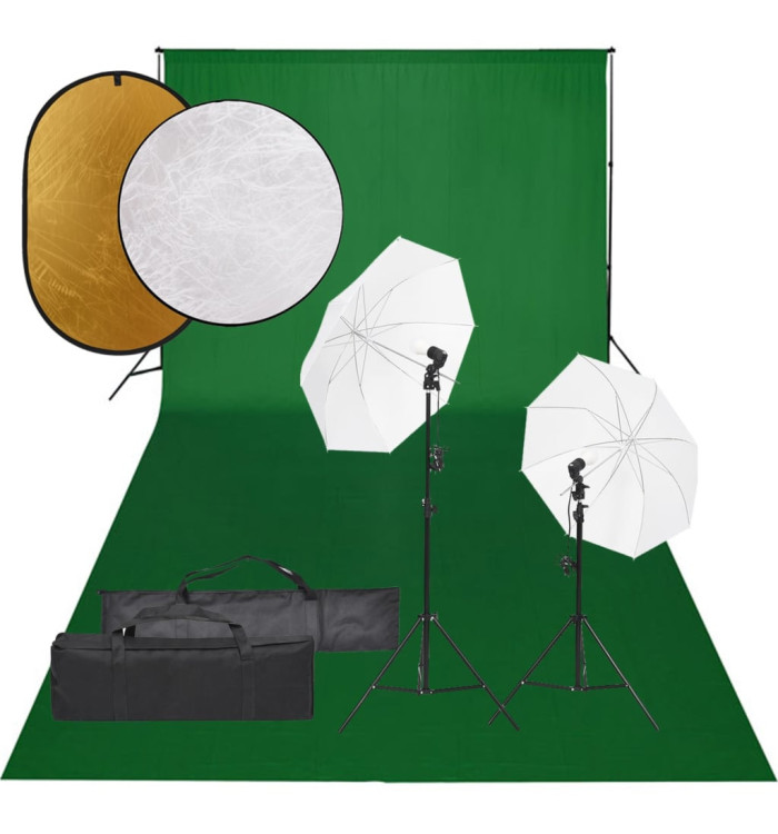 Kit de studio photo avec éclairage toile de fond et réflecteur | Mobilier & Déco