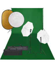 Kit de studio photo avec éclairage toile de fond et réflecteur | Mobilier & Déco