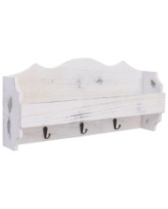 Porte-manteau mural Blanc 50x10x23 cm Bois | Mobilier & Déco