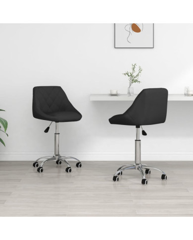 Chaises à manger pivotantes lot de 2 noir similicuir | Mobilier & Déco