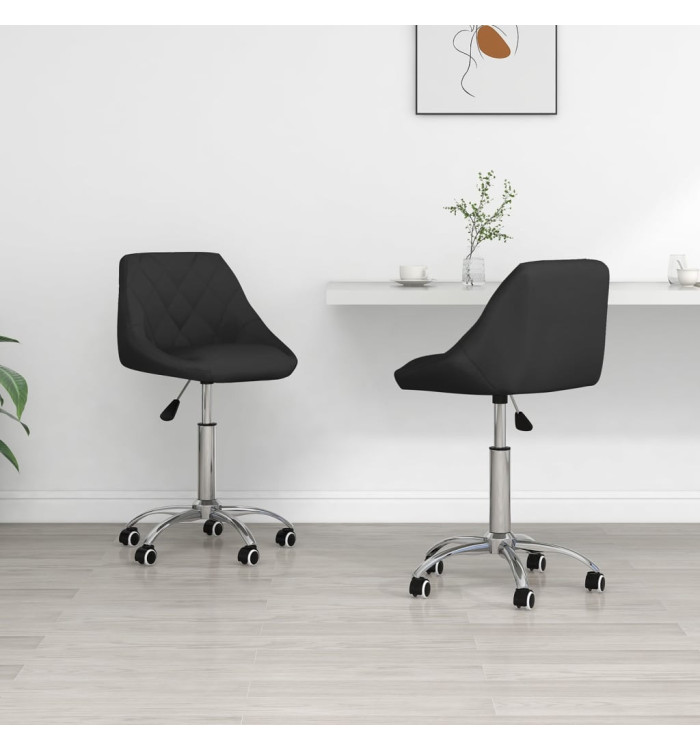 Chaises à manger pivotantes lot de 2 noir similicuir | Mobilier & Déco