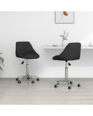 Chaises à manger pivotantes lot de 2 noir similicuir | Mobilier & Déco