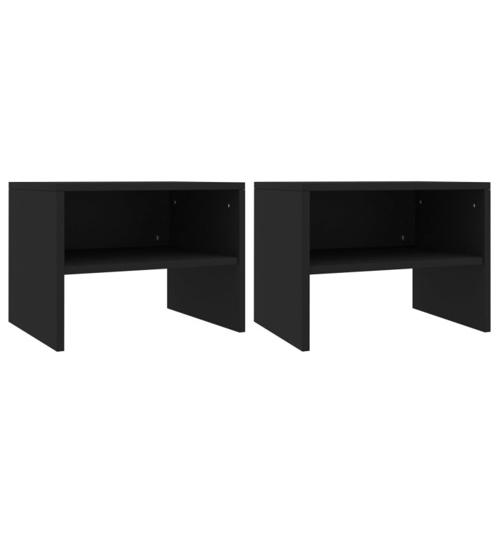 Tables de chevet 2 pcs Noir 40x30x30 cm Bois d'ingénierie | Mobilier & Déco