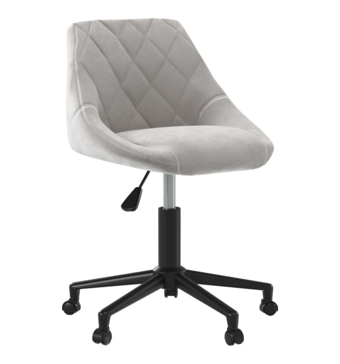 Chaise pivotante de salle à manger Gris clair Velours | Mobilier & Déco
