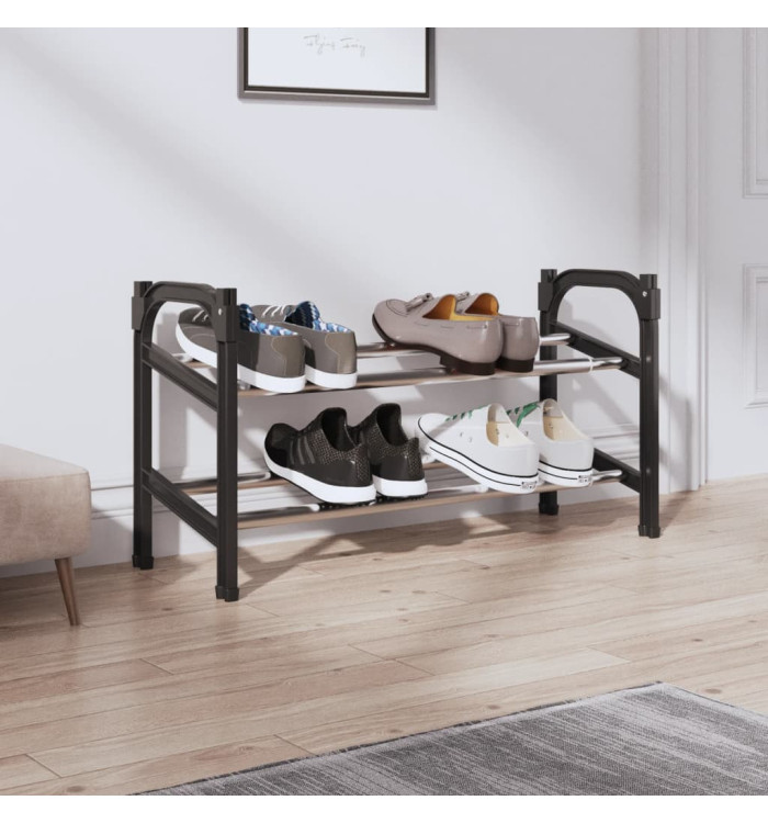 Meuble à chaussures extensible avec 2 étagères 119x24x37 cm | Mobilier & Déco