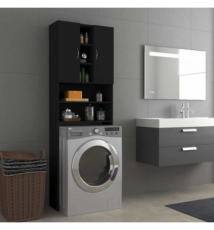 Meuble pour machine à laver Noir 64x25,5x190 cm | Mobilier & Déco
