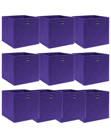 Boîtes de rangement 10 pcs Violet 32x32x32 cm Tissu | Mobilier & Déco