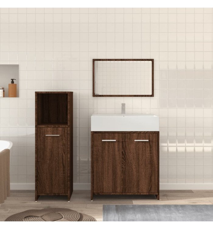 Ensemble de meubles de salle de bain 3 pcs Chêne marron | Mobilier & Déco