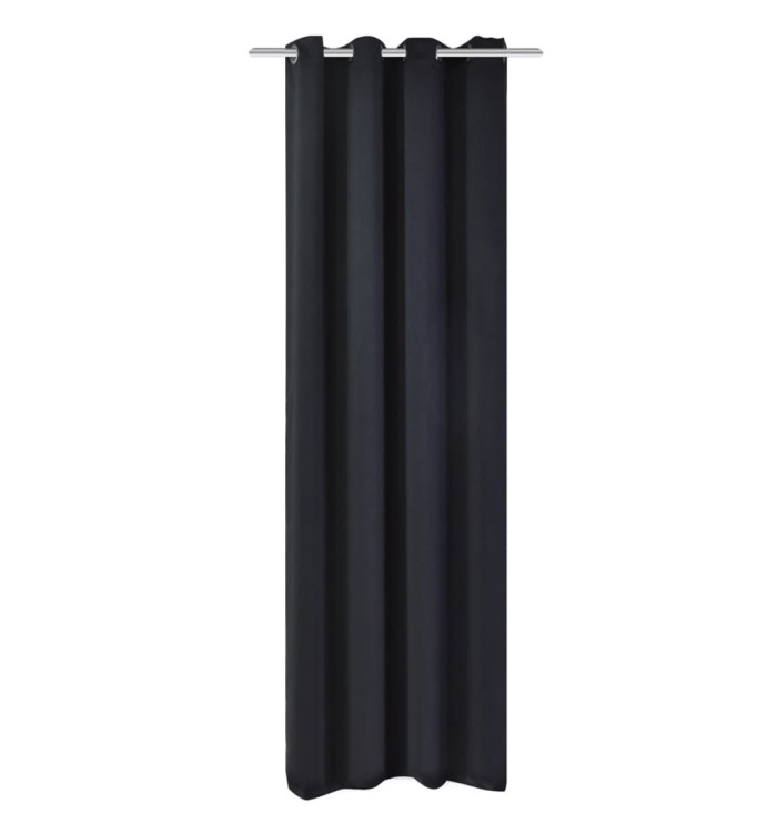 Rideau occultant avec œillets métalliques 270 x 245 cm Noir | Mobilier & Déco