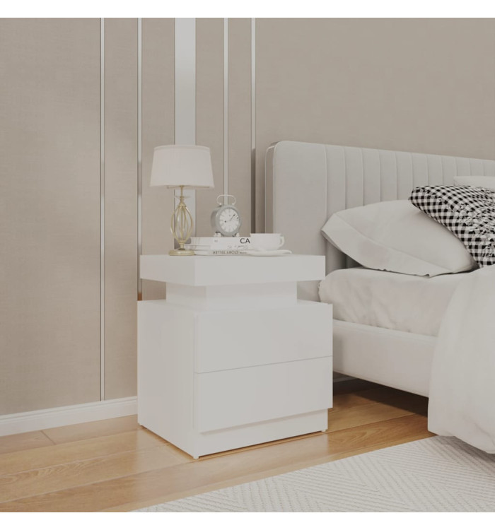 Table de chevet Blanc 45x35x52 cm Aggloméré | Mobilier & Déco