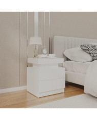 Table de chevet Blanc 45x35x52 cm Aggloméré | Mobilier & Déco