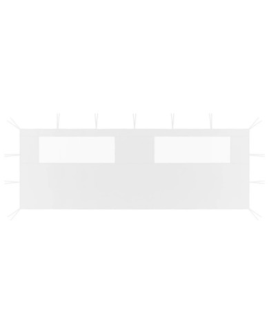 Paroi latérale de belvédère avec fenêtres 6x2 m Blanc | Mobilier & Déco