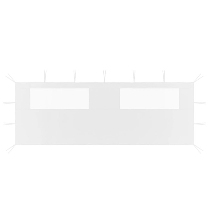 Paroi latérale de belvédère avec fenêtres 6x2 m Blanc | Mobilier & Déco