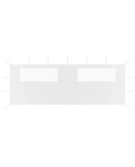 Paroi latérale de belvédère avec fenêtres 6x2 m Blanc | Mobilier & Déco