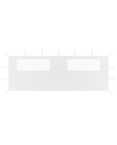 Paroi latérale de belvédère avec fenêtres 6x2 m blanc | Mobilier & Déco