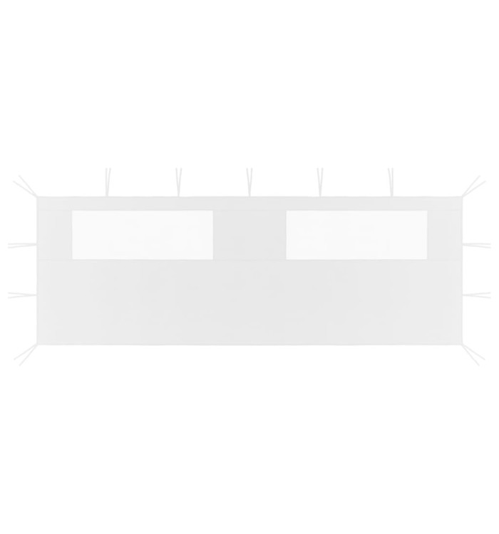 Paroi latérale de belvédère avec fenêtres 6x2 m blanc | Mobilier & Déco