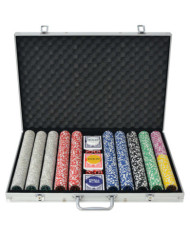 Jeu de poker avec 1000 jetons Laser Aluminium | Mobilier & Déco