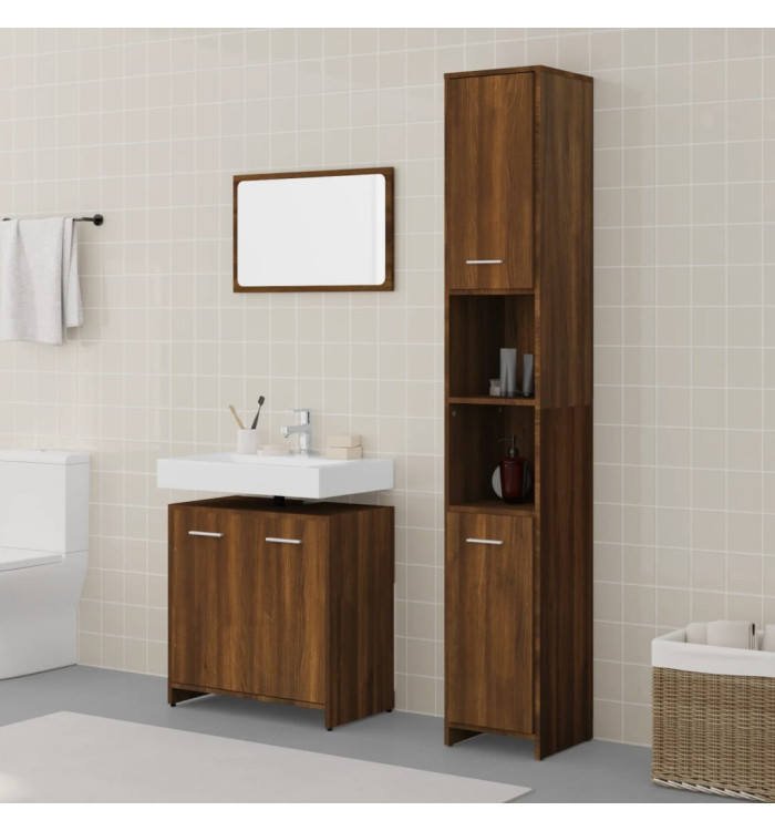 Ensemble de meubles de salle de bain 3 pcs Chêne marron | Mobilier & Déco
