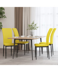 Chaises à manger lot de 4 Jaune moutarde Velours | Mobilier & Déco