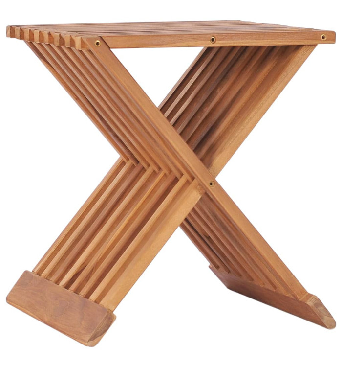 Tabouret pliable 40x32x45 cm Bois de teck solide | Mobilier & Déco