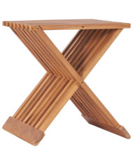 Tabouret pliable 40x32x45 cm Bois de teck solide | Mobilier & Déco