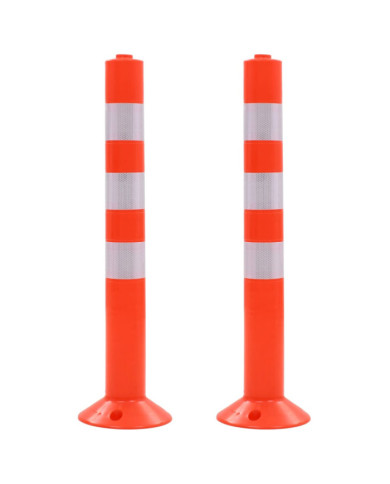 Borne de contrôle de la circulation 2 pcs Plastique 75 cm | Mobilier & Déco