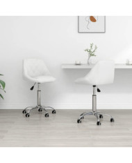 Chaises pivotantes à manger lot de 2 blanc similicuir | Mobilier & Déco