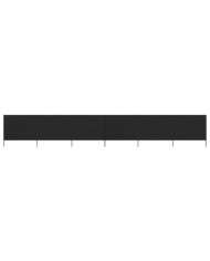 Paravent 6 panneaux Tissu 800 x 80 cm Noir | Mobilier & Déco