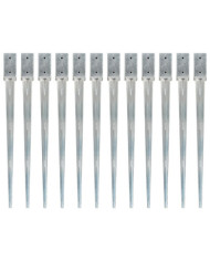 Piquets au sol 12 pcs Argenté 7x7x90 cm Acier galvanisé | Mobilier & Déco