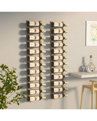 Casier à vin mural pour 12 bouteilles 2 pcs Doré Fer | Mobilier & Déco