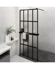 Paroi de douche avec étagère Noir 100x195cm Verre ESGetAluminium | Mobilier & Déco