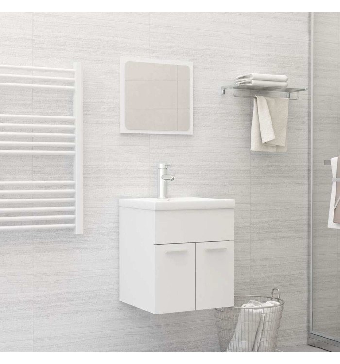 Ensemble de meubles de salle de bain Blanc Aggloméré | Mobilier & Déco