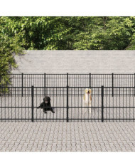 Chenil d'extérieur pour chiens Acier 32,93 m² | Mobilier & Déco