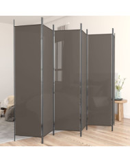 Cloison de séparation 6 panneaux Anthracite 300x220 cm Tissu | Mobilier & Déco
