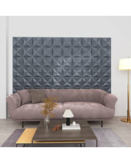 Panneaux muraux 3D 24 pcs 50x50 cm gris origami 6 m² | Mobilier & Déco