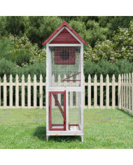 Maison à oiseaux moka 60x58,5x160 cm bois massif de pin | Mobilier & Déco