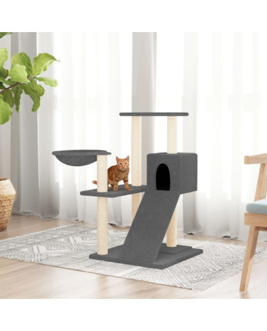 Arbre à chat avec griffoirs en sisal Gris foncé 82 cm | Mobilier & Déco