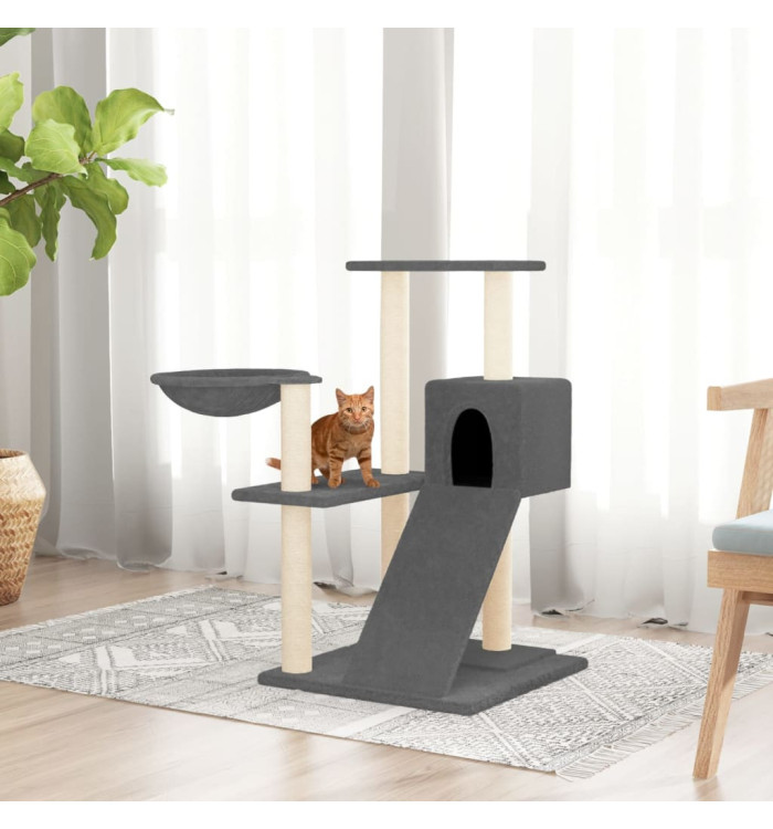 Arbre à chat avec griffoirs en sisal Gris foncé 82 cm | Mobilier & Déco