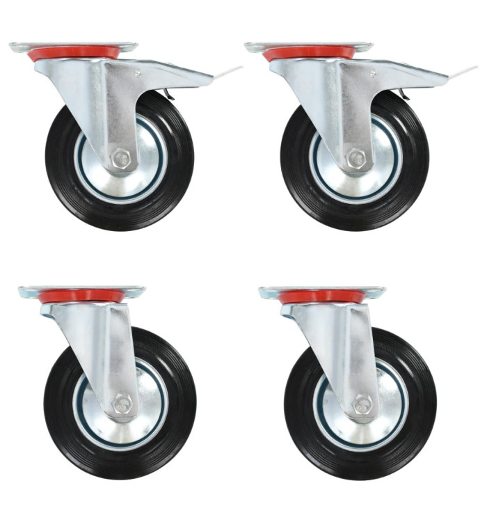 Roulettes pivotantes 4 pcs 160 mm | Mobilier & Déco